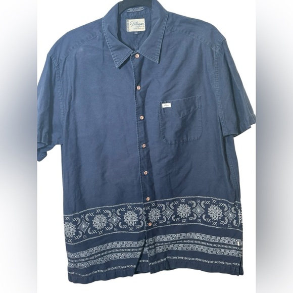 Tommy Hilfiger‎ Surf Button Down Short Sleeve Shirt Size L Beach Preppy Waves - Picture 1 of 4